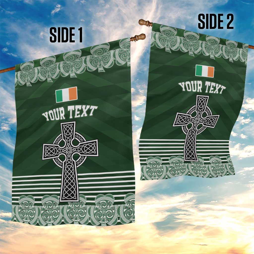 Personalized Celtic Cross Shamrock Ireland Garden Flag Celtic Knot with Shamrock