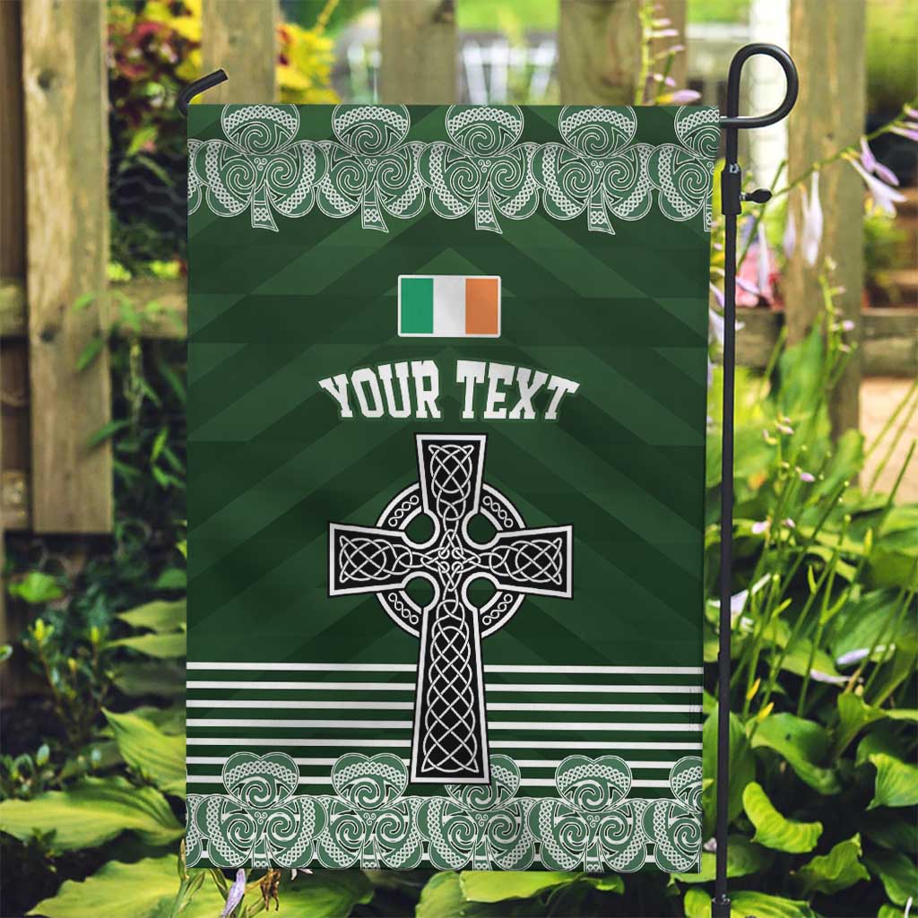 Personalized Celtic Cross Shamrock Ireland Garden Flag Celtic Knot with Shamrock