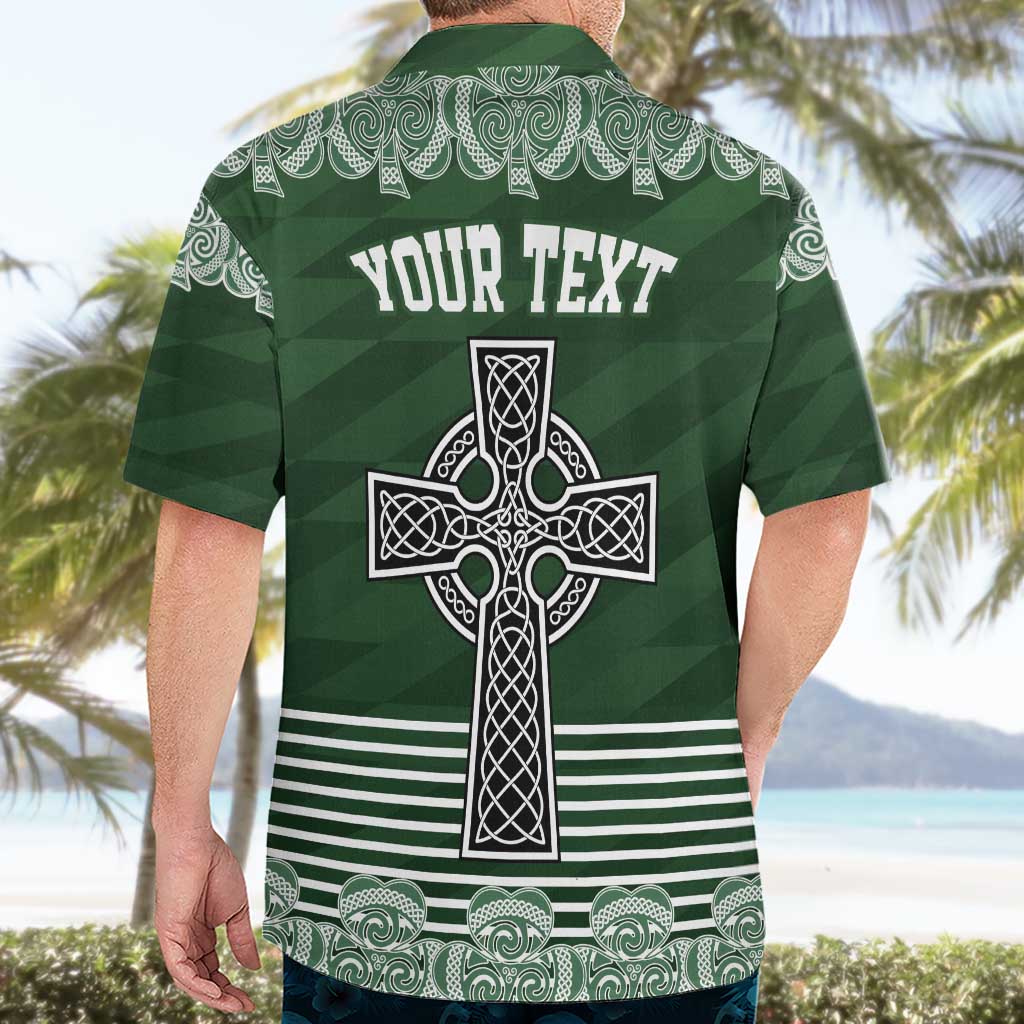 Personalized Celtic Cross Shamrock Ireland Hawaiian Shirt Celtic Knot with Shamrock