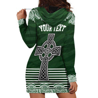Personalized Celtic Cross Shamrock Ireland Hoodie Dress Celtic Knot with Shamrock