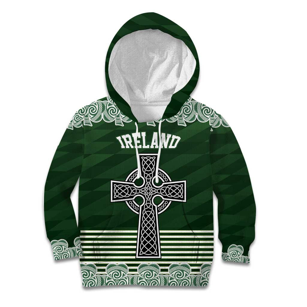 Personalized Celtic Cross Shamrock Ireland Kid Hoodie Celtic Knot with Shamrock