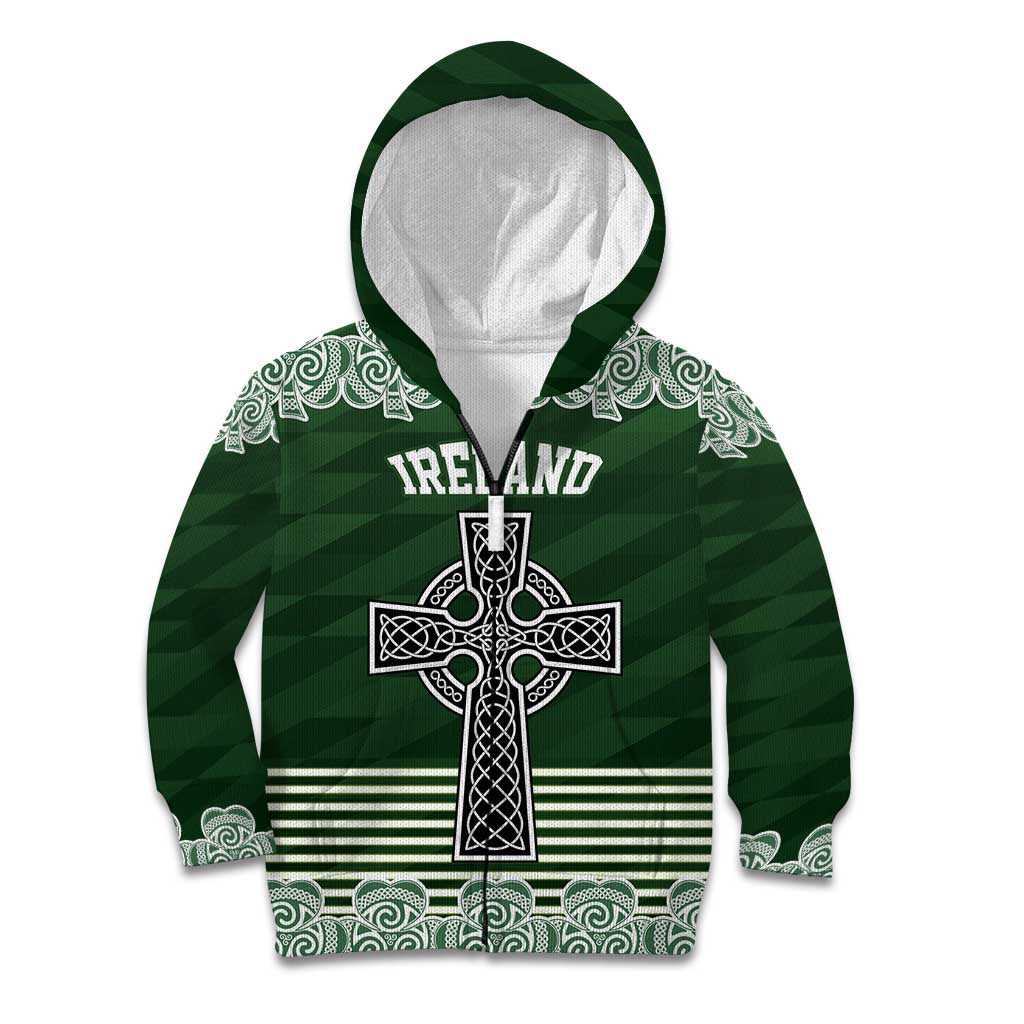 Personalized Celtic Cross Shamrock Ireland Kid Hoodie Celtic Knot with Shamrock