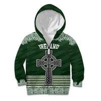 Personalized Celtic Cross Shamrock Ireland Kid Hoodie Celtic Knot with Shamrock