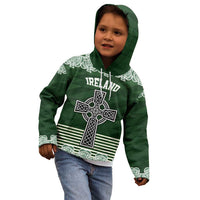Personalized Celtic Cross Shamrock Ireland Kid Hoodie Celtic Knot with Shamrock