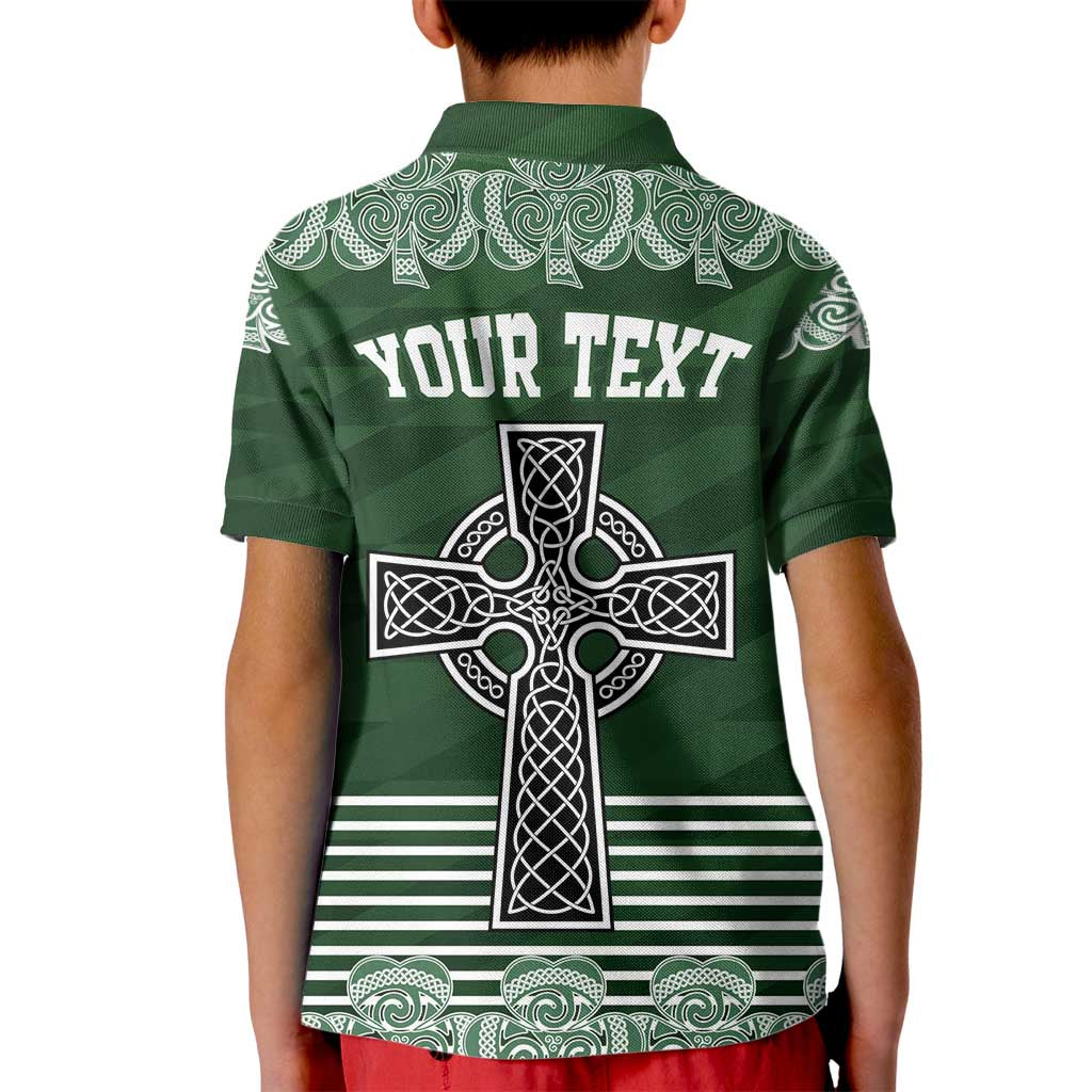 Personalized Celtic Cross Shamrock Ireland Kid Polo Shirt Celtic Knot with Shamrock