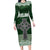 Personalized Celtic Cross Shamrock Ireland Long Sleeve Bodycon Dress Celtic Knot with Shamrock