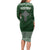 Personalized Celtic Cross Shamrock Ireland Long Sleeve Bodycon Dress Celtic Knot with Shamrock