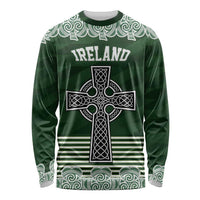 Personalized Celtic Cross Shamrock Ireland Long Sleeve Shirt Celtic Knot with Shamrock