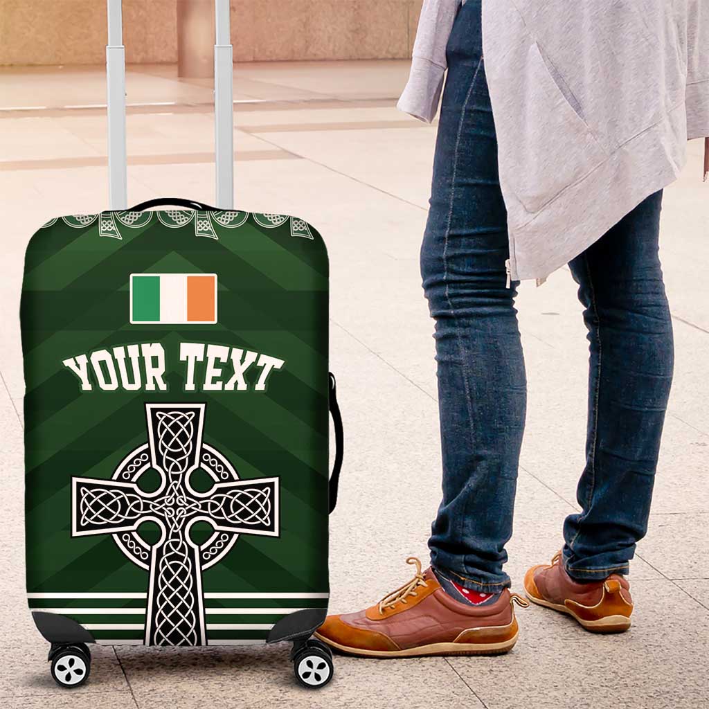 Personalized Celtic Cross Shamrock Ireland Luggage Cover Celtic Knot with Shamrock