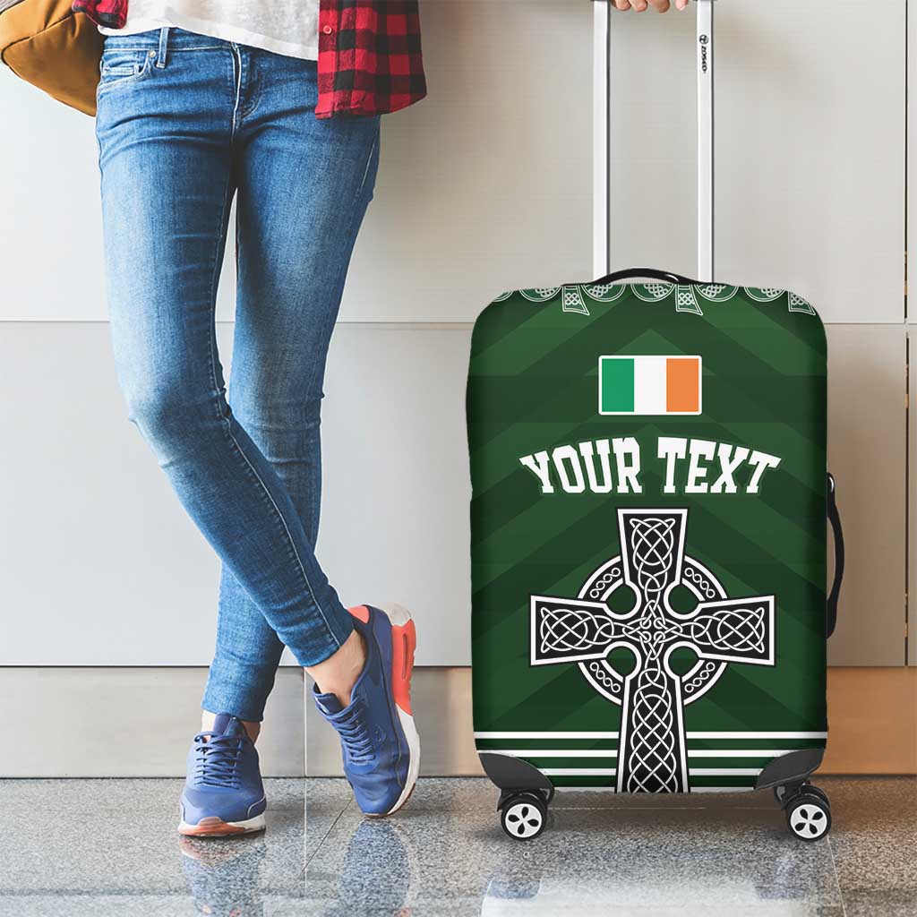 Personalized Celtic Cross Shamrock Ireland Luggage Cover Celtic Knot with Shamrock