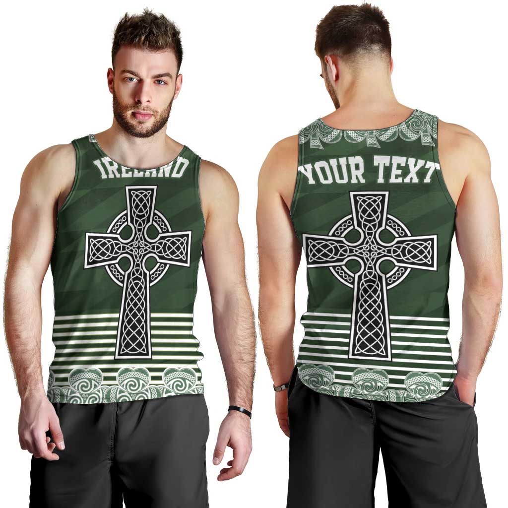 Personalized Celtic Cross Shamrock Ireland Men Tank Top Celtic Knot with Shamrock