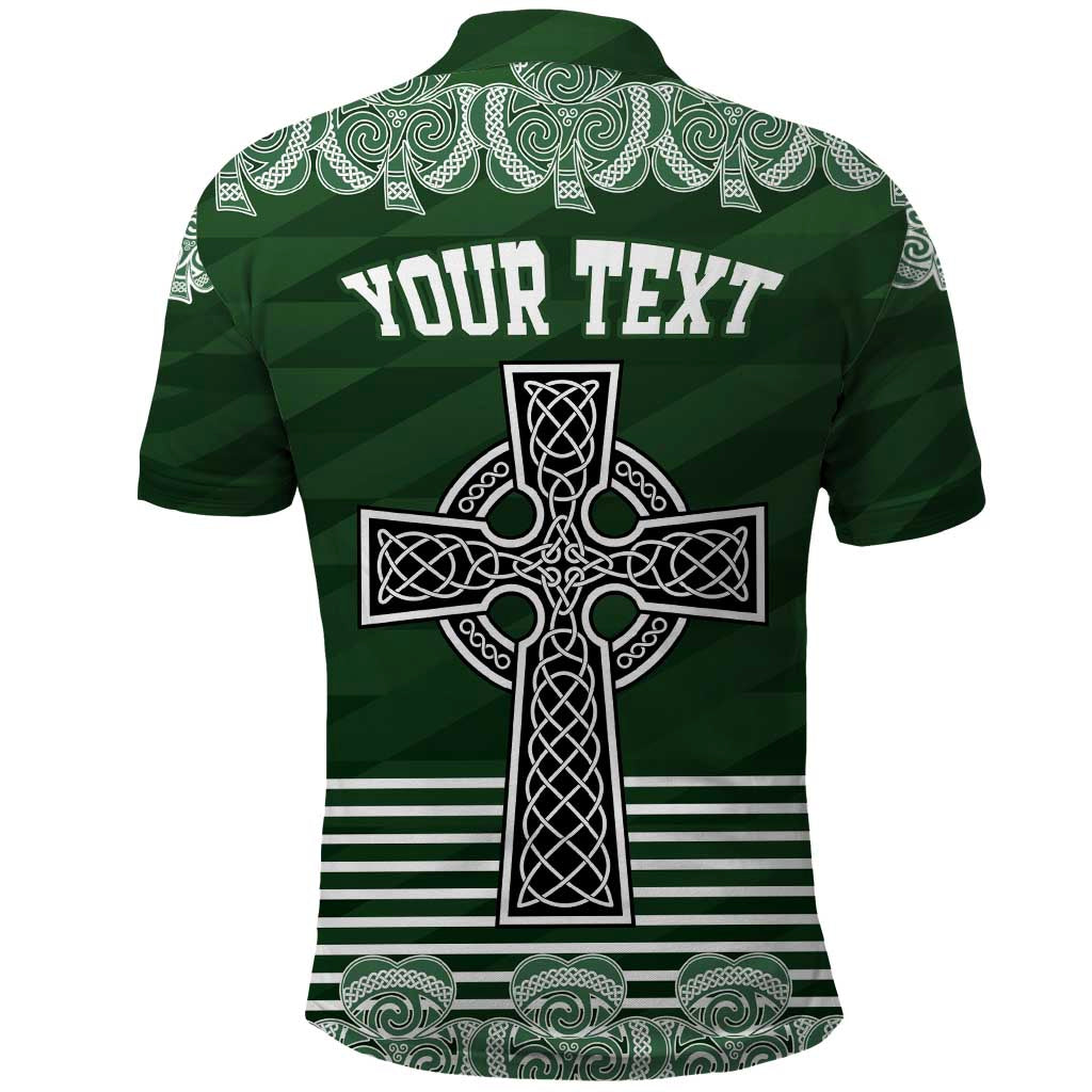 Personalized Celtic Cross Shamrock Ireland Polo Shirt Celtic Knot with Shamrock