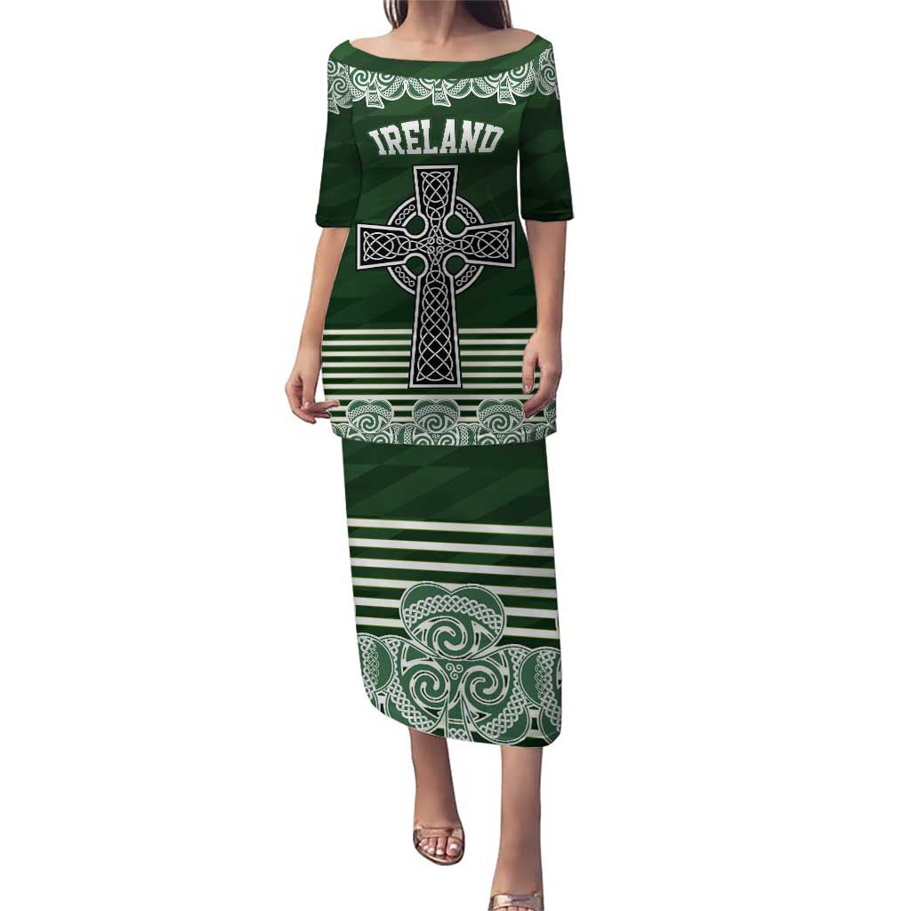 Personalized Celtic Cross Shamrock Ireland Puletasi Celtic Knot with Shamrock