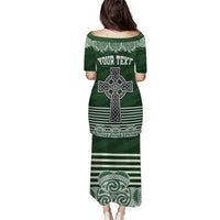 Personalized Celtic Cross Shamrock Ireland Puletasi Celtic Knot with Shamrock