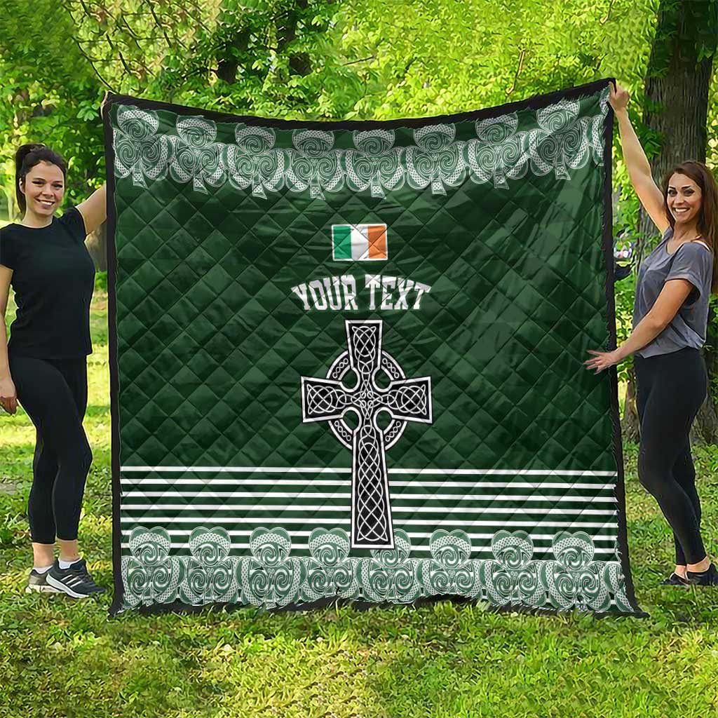 Personalized Celtic Cross Shamrock Ireland Quilt Celtic Knot with Shamrock