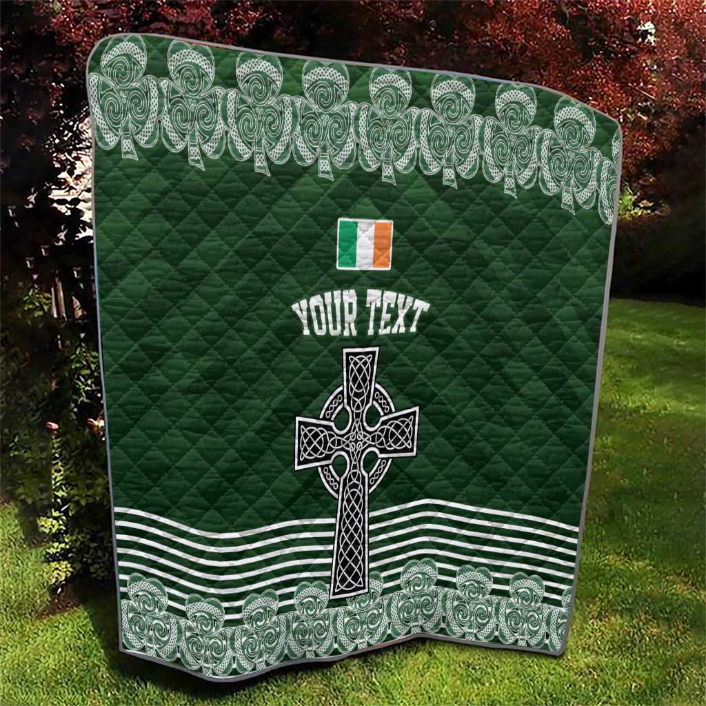Personalized Celtic Cross Shamrock Ireland Quilt Celtic Knot with Shamrock