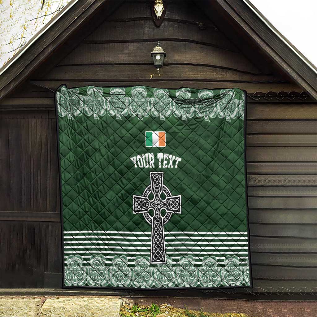 Personalized Celtic Cross Shamrock Ireland Quilt Celtic Knot with Shamrock