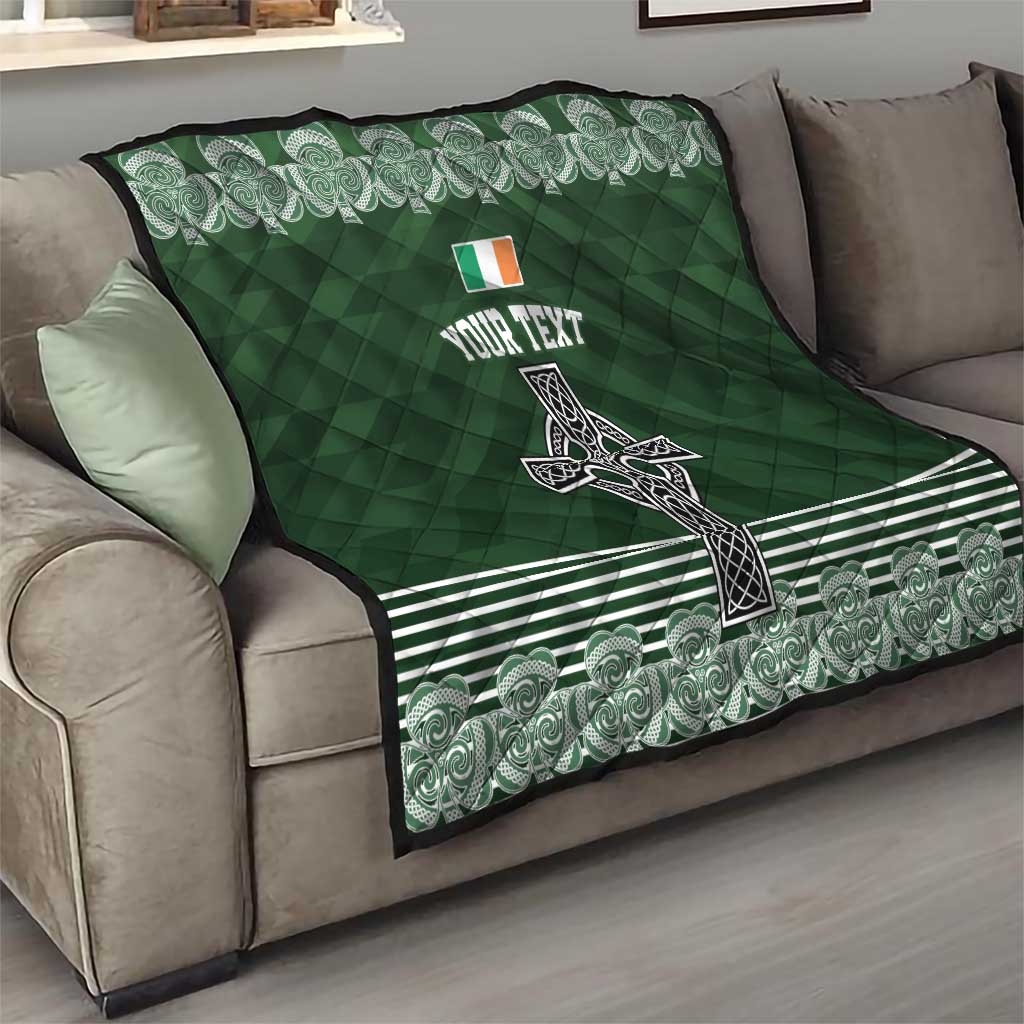 Personalized Celtic Cross Shamrock Ireland Quilt Celtic Knot with Shamrock