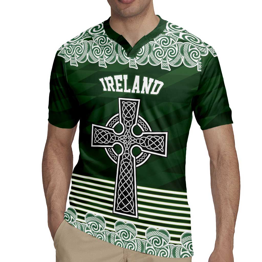 Personalized Celtic Cross Shamrock Ireland Rugby Jersey Celtic Knot with Shamrock