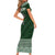 Personalized Celtic Cross Shamrock Ireland Short Sleeve Bodycon Dress Celtic Knot with Shamrock