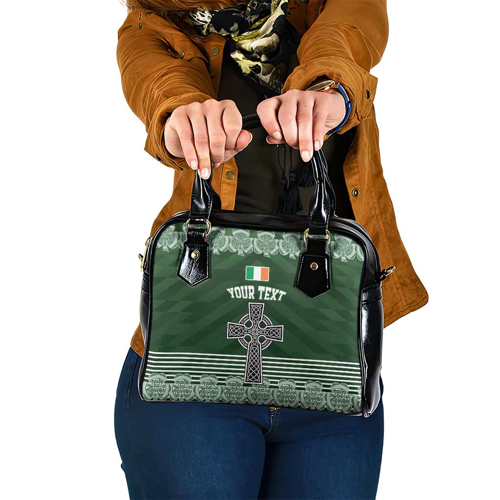 Personalized Celtic Cross Shamrock Ireland Shoulder Handbag Celtic Knot with Shamrock