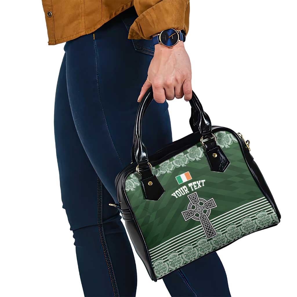 Personalized Celtic Cross Shamrock Ireland Shoulder Handbag Celtic Knot with Shamrock