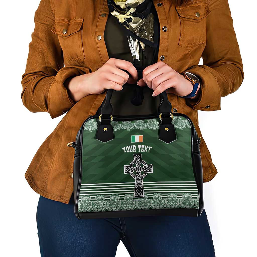 Personalized Celtic Cross Shamrock Ireland Shoulder Handbag Celtic Knot with Shamrock