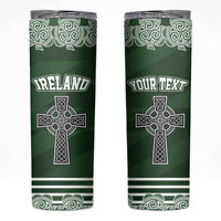 Personalized Celtic Cross Shamrock Republic of Ireland Skinny Tumbler Celtic Knot with Shamrock