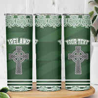 Personalized Celtic Cross Shamrock Republic of Ireland Skinny Tumbler Celtic Knot with Shamrock