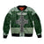 Personalized Celtic Cross Shamrock Ireland Sleeve Zip Bomber Jacket Celtic Knot with Shamrock