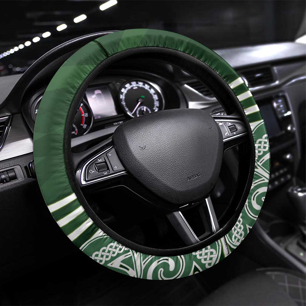 Celtic Cross Shamrock Ireland Steering Wheel Cover Celtic Knot with Shamrock