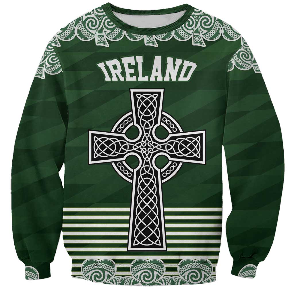 Personalized Celtic Cross Shamrock Ireland Sweatshirt Celtic Knot with Shamrock
