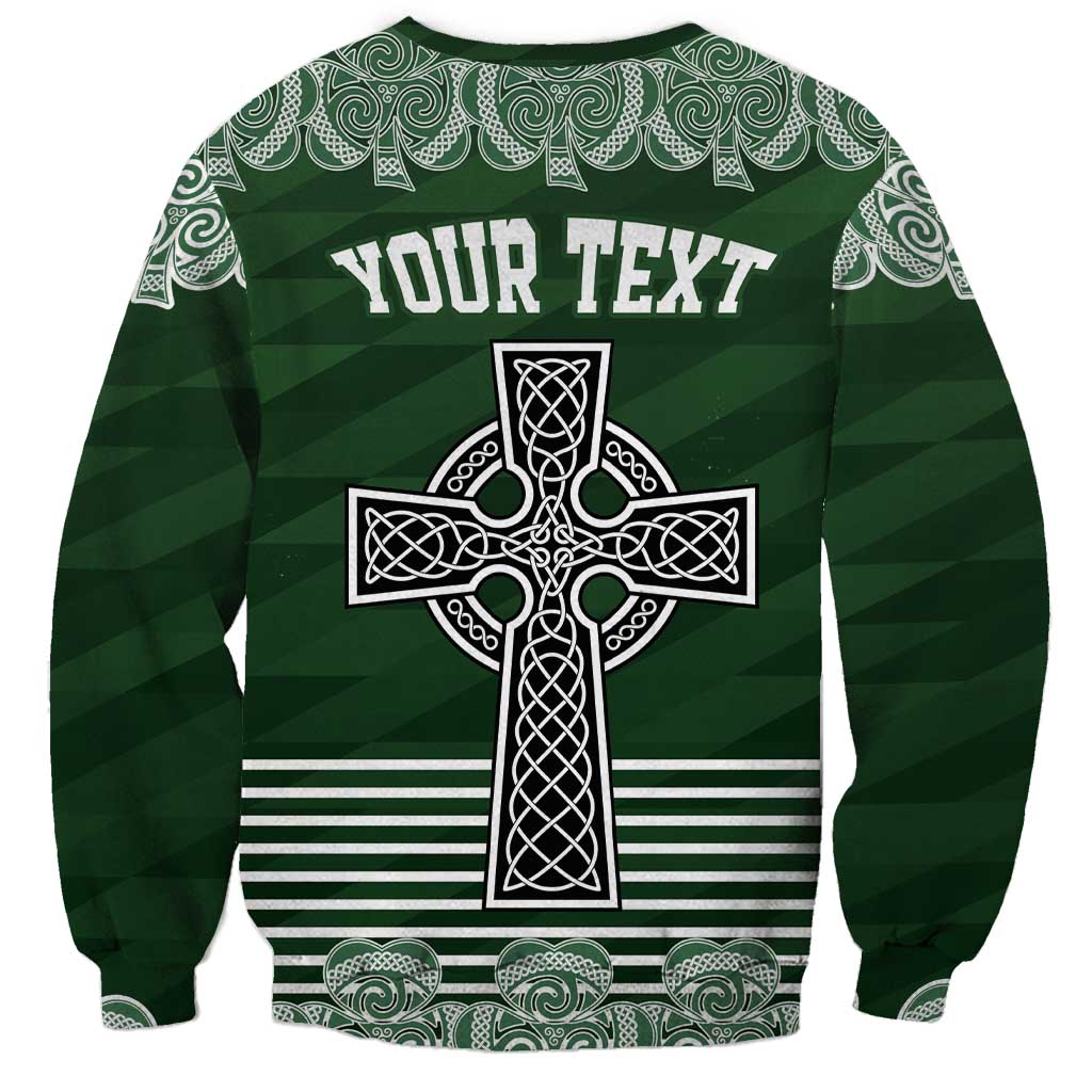 Personalized Celtic Cross Shamrock Ireland Sweatshirt Celtic Knot with Shamrock