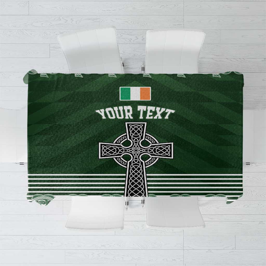 Personalized Celtic Cross Shamrock Ireland Tablecloth Celtic Knot with Shamrock