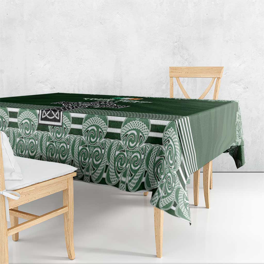Personalized Celtic Cross Shamrock Ireland Tablecloth Celtic Knot with Shamrock