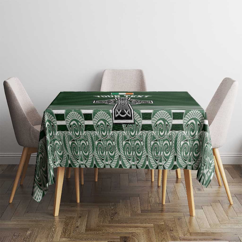 Personalized Celtic Cross Shamrock Ireland Tablecloth Celtic Knot with Shamrock