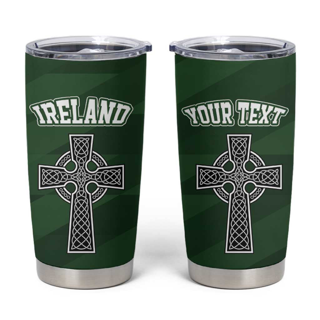 Personalized Celtic Cross Shamrock Republic of Ireland Tumbler Cup Celtic Knot with Shamrock