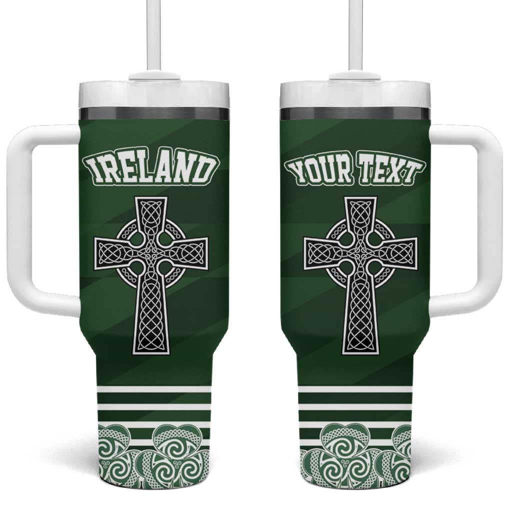 Personalized Celtic Cross Shamrock Republic of Ireland Tumbler With Handle Celtic Knot with Shamrock