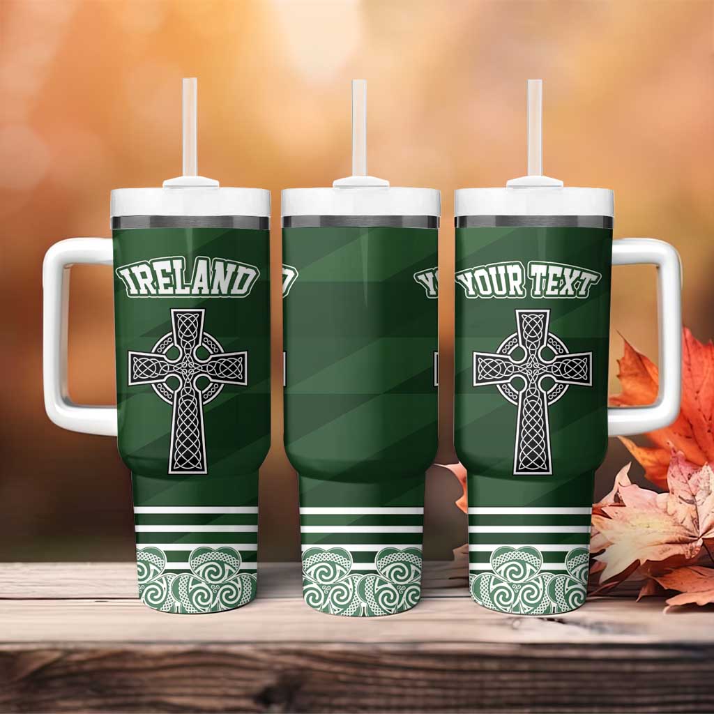 Personalized Celtic Cross Shamrock Republic of Ireland Tumbler With Handle Celtic Knot with Shamrock