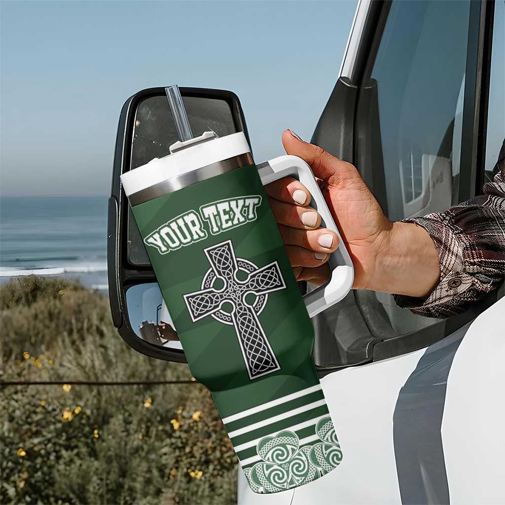 Personalized Celtic Cross Shamrock Republic of Ireland Tumbler With Handle Celtic Knot with Shamrock