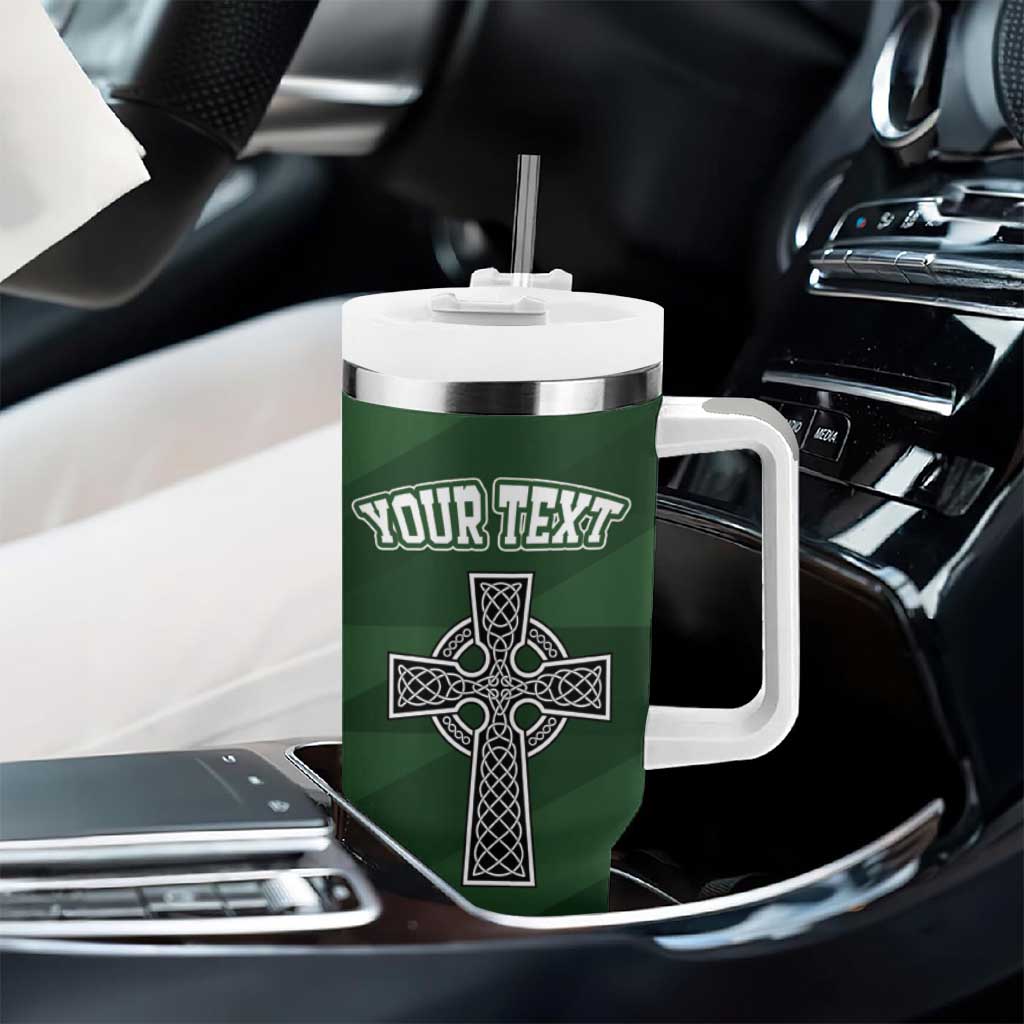 Personalized Celtic Cross Shamrock Republic of Ireland Tumbler With Handle Celtic Knot with Shamrock