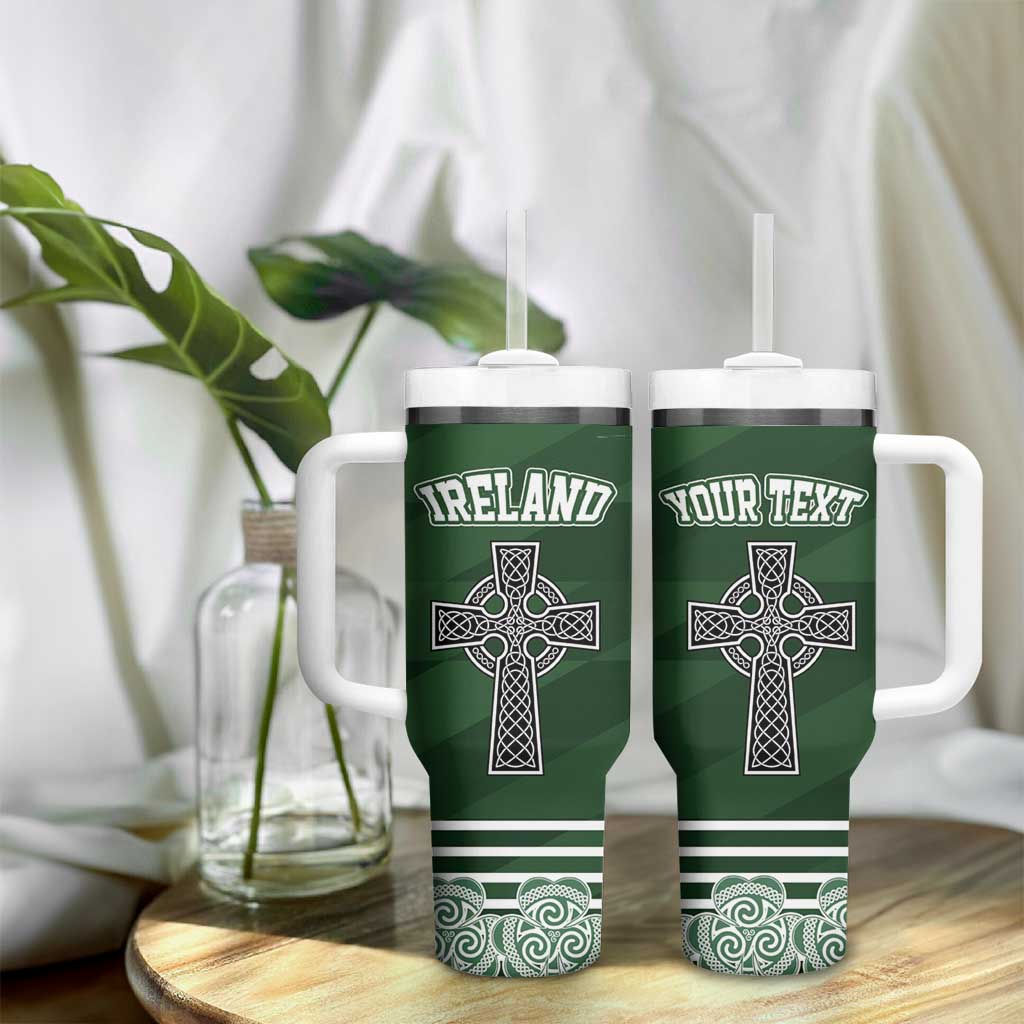 Personalized Celtic Cross Shamrock Republic of Ireland Tumbler With Handle Celtic Knot with Shamrock