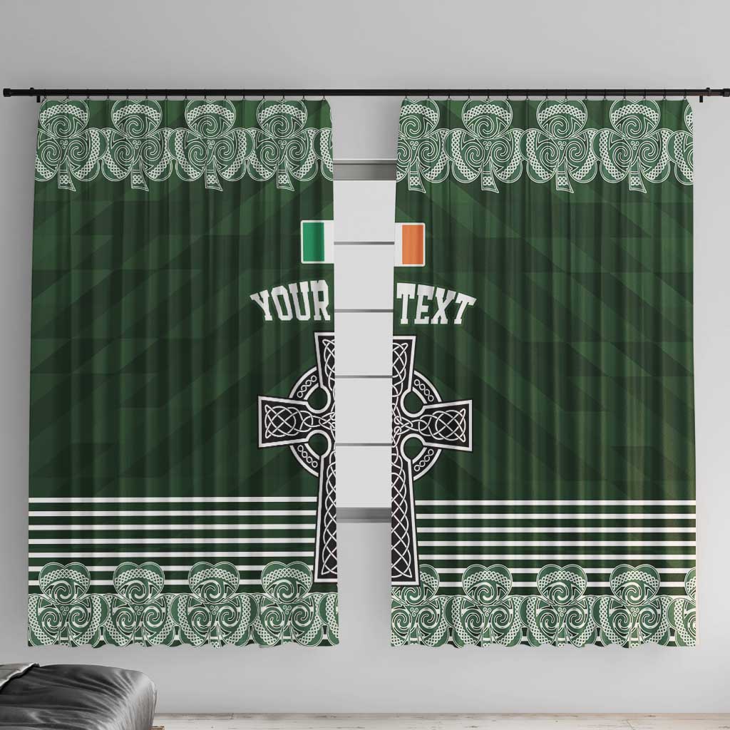 Personalized Celtic Cross Shamrock Ireland Window Curtain Celtic Knot with Shamrock