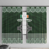 Personalized Celtic Cross Shamrock Ireland Window Curtain Celtic Knot with Shamrock