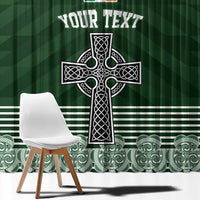 Personalized Celtic Cross Shamrock Ireland Window Curtain Celtic Knot with Shamrock