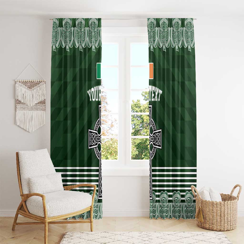 Personalized Celtic Cross Shamrock Ireland Window Curtain Celtic Knot with Shamrock