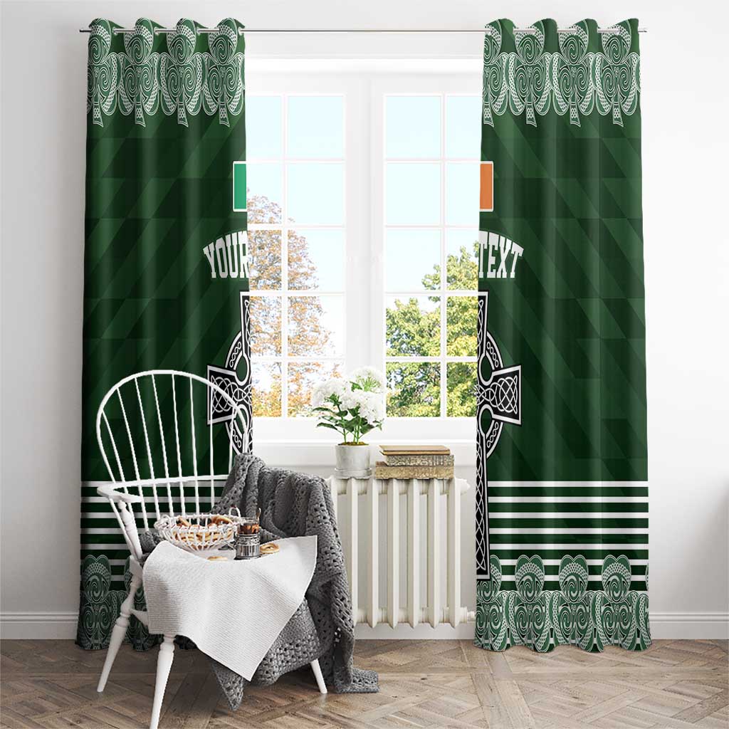 Personalized Celtic Cross Shamrock Ireland Window Curtain Celtic Knot with Shamrock