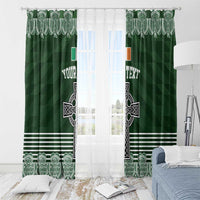 Personalized Celtic Cross Shamrock Ireland Window Curtain Celtic Knot with Shamrock
