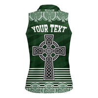 Personalized Celtic Cross Shamrock Ireland Women Sleeveless Polo Shirt Celtic Knot with Shamrock