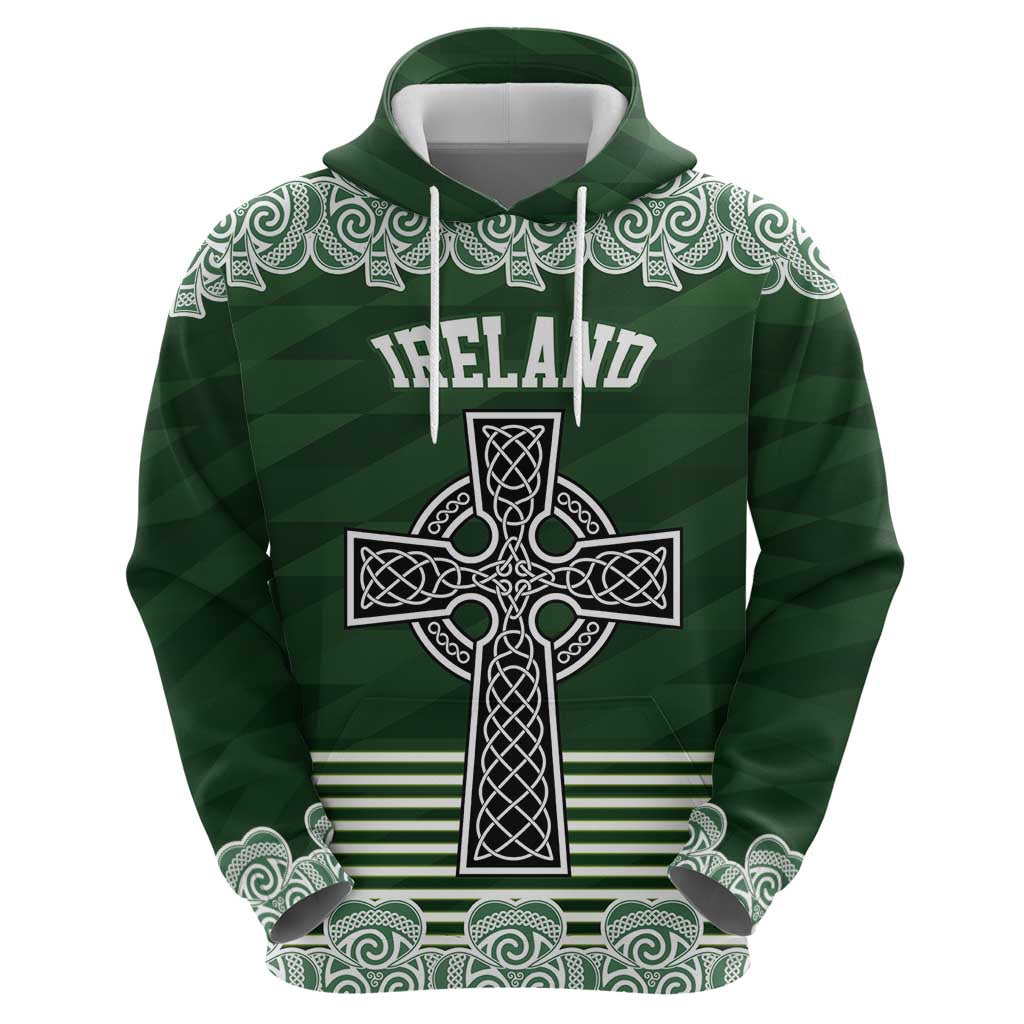 Personalized Celtic Cross Shamrock Ireland Zip Hoodie Celtic Knot with Shamrock